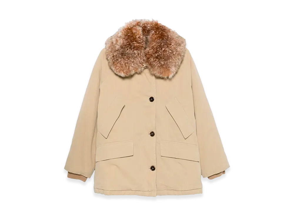 PRADA Women's Fur Collar Jacket "Beige"
