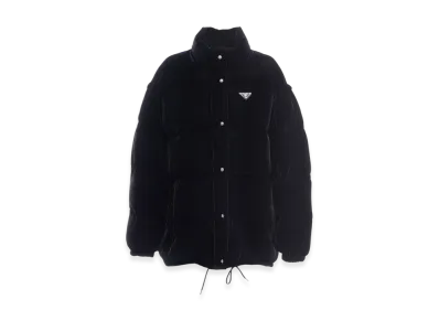 PRADA Women's Convertible Velvet Down Jacket "Black"