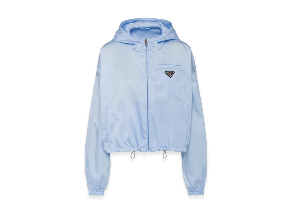 PRADA Women's Light Re-Nylon Cropped Jacket "Celeste"