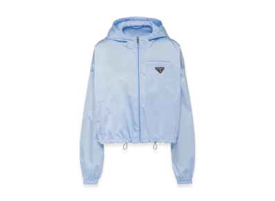 PRADA Women's Light Re-Nylon Cropped Jacket "Celeste"