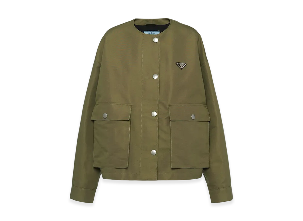 PRADA Women's Technical Canvas Blouson Jacket "Military Green"