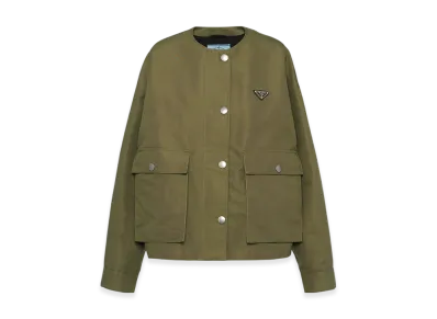 PRADA Women's Technical Canvas Blouson Jacket "Military Green"