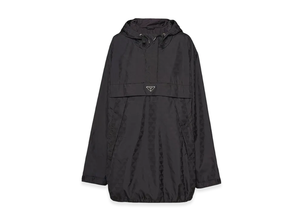 PRADA Women's Printed Re-Nylon Blouson Jacket "Black"