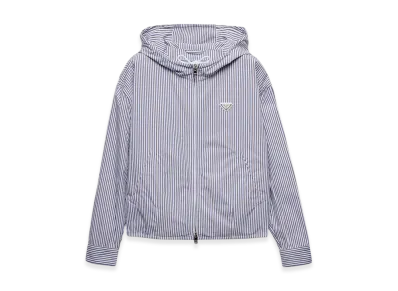 PRADA Women's Striped Poplin Blouson Jacket "White/Blue"