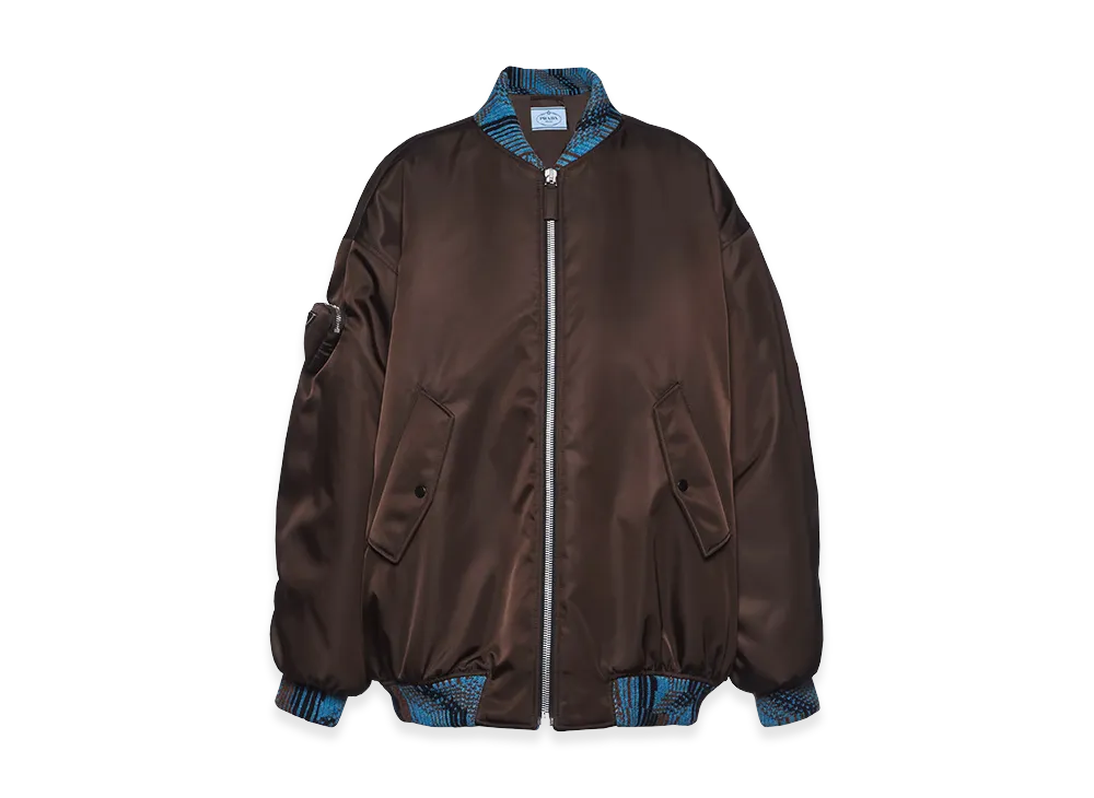 プラダ ウィメンズ リナイロン ボンバージャケット "ブラウン/ブルー" 29Y989_1WQ8_F036H