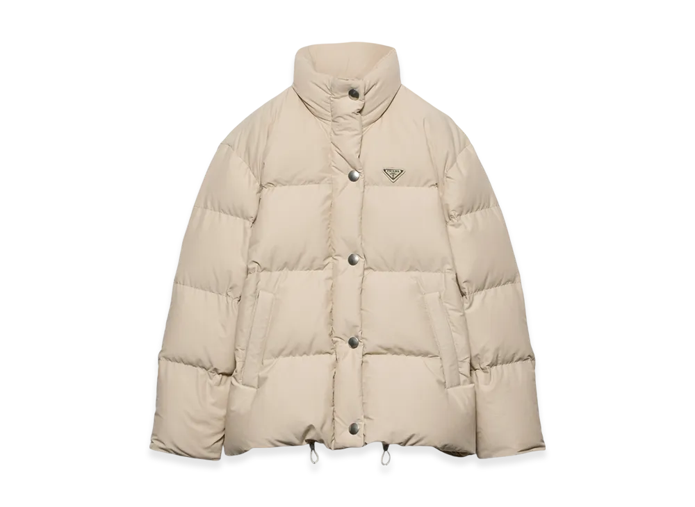 PRADA Women's Technical Fabric Down Jacket "Desert Beige"