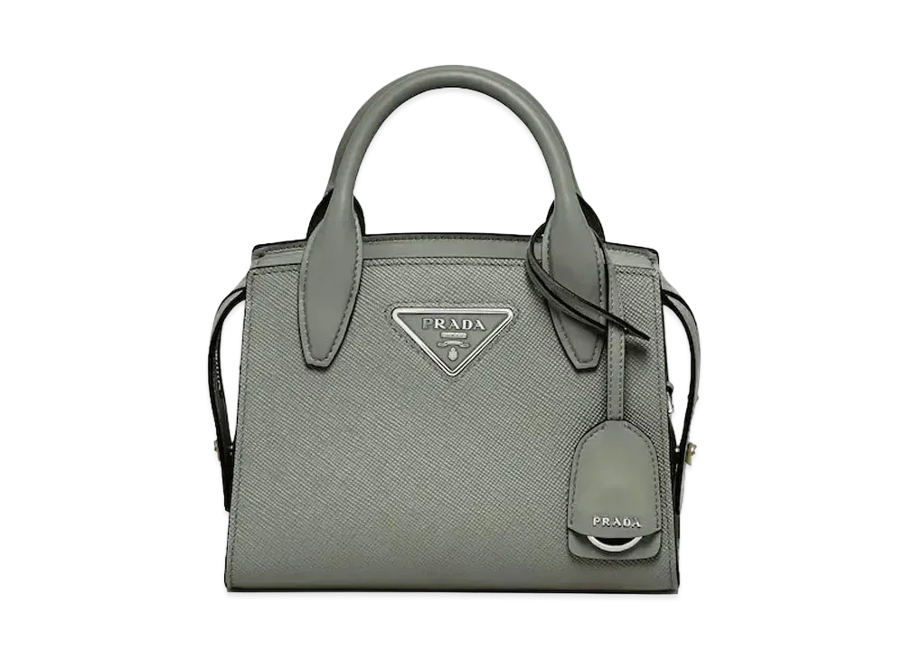 PRADA Small Kristen Saffiano Leather Bag "Gray"