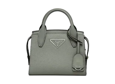 PRADA Small Kristen Saffiano Leather Bag "Gray"