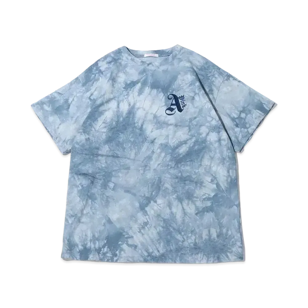 atmos pink Logo Embroidery Tie Dye Big T "Blue"