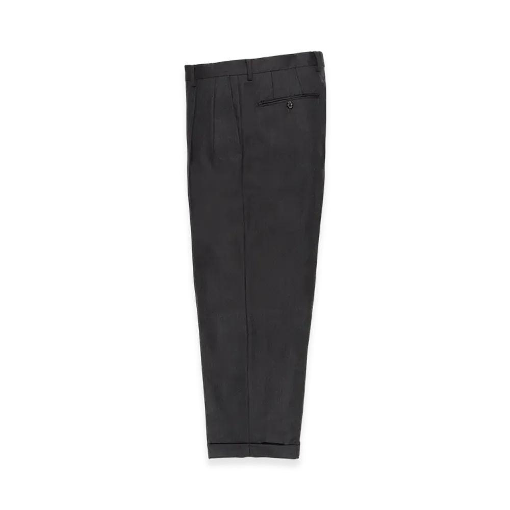 WACKO MARIA x Dormeuil Herringbone Pleated Trousers (Type-1,2,Double) "Charcoal"