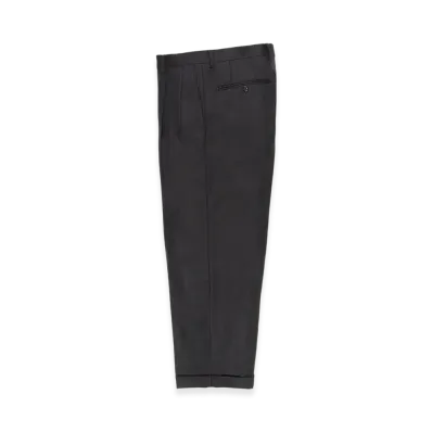 WACKO MARIA x Dormeuil Herringbone Pleated Trousers (Type-1,2,Double) "Charcoal"