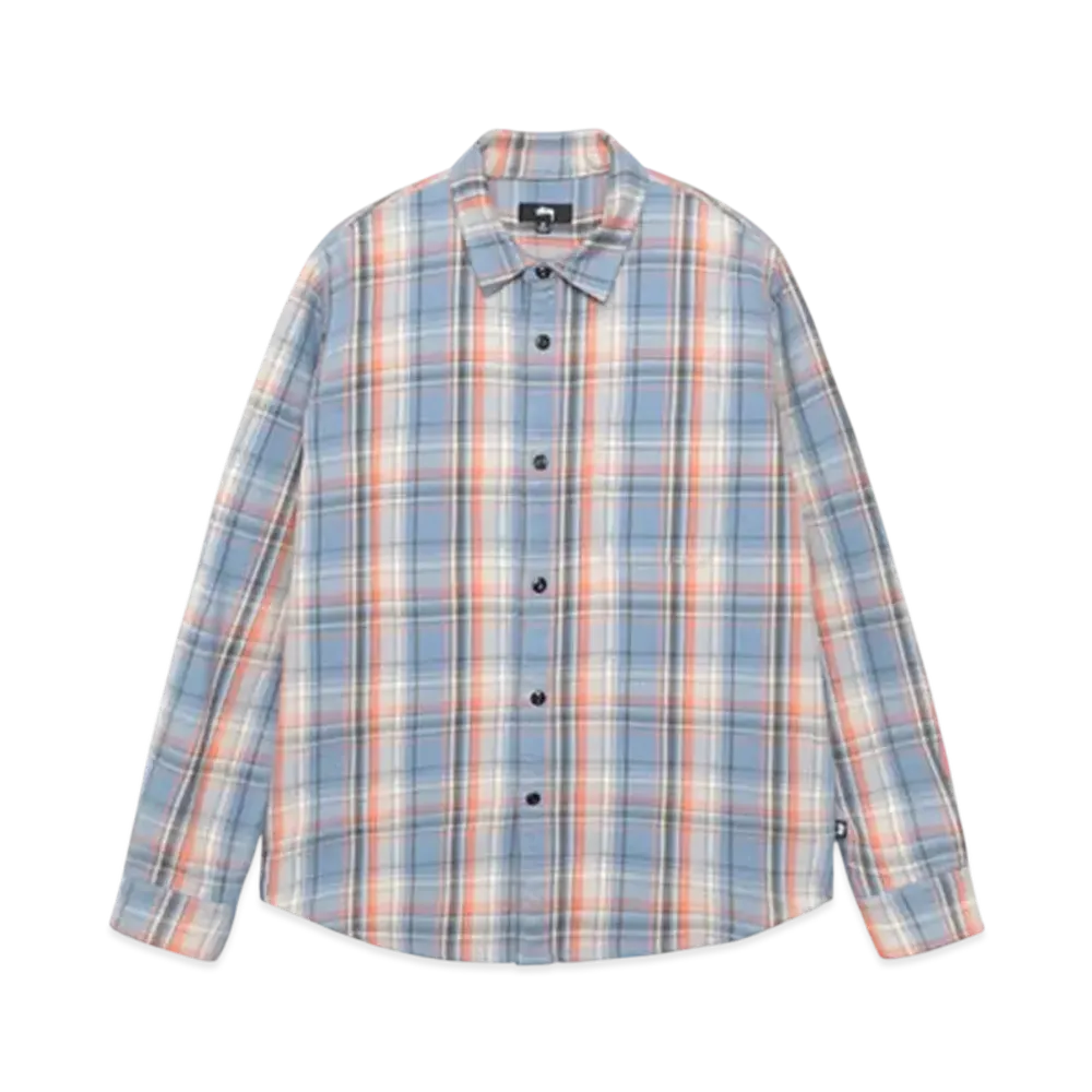Stussy Dan Washed Cotton Plaid Shirt "Blue"