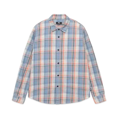 Stussy Dan Washed Cotton Plaid Shirt "Blue"