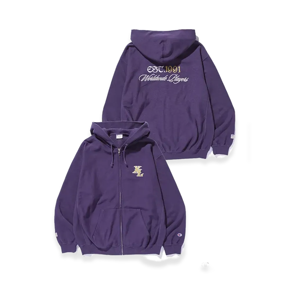 XLARGE x Champion Zip Up Hooded Sweatshirt "Purple"