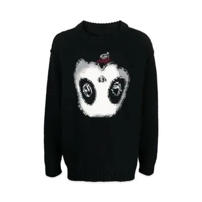 doublet Intarsia Knit Cut Out Sweater "Black"
