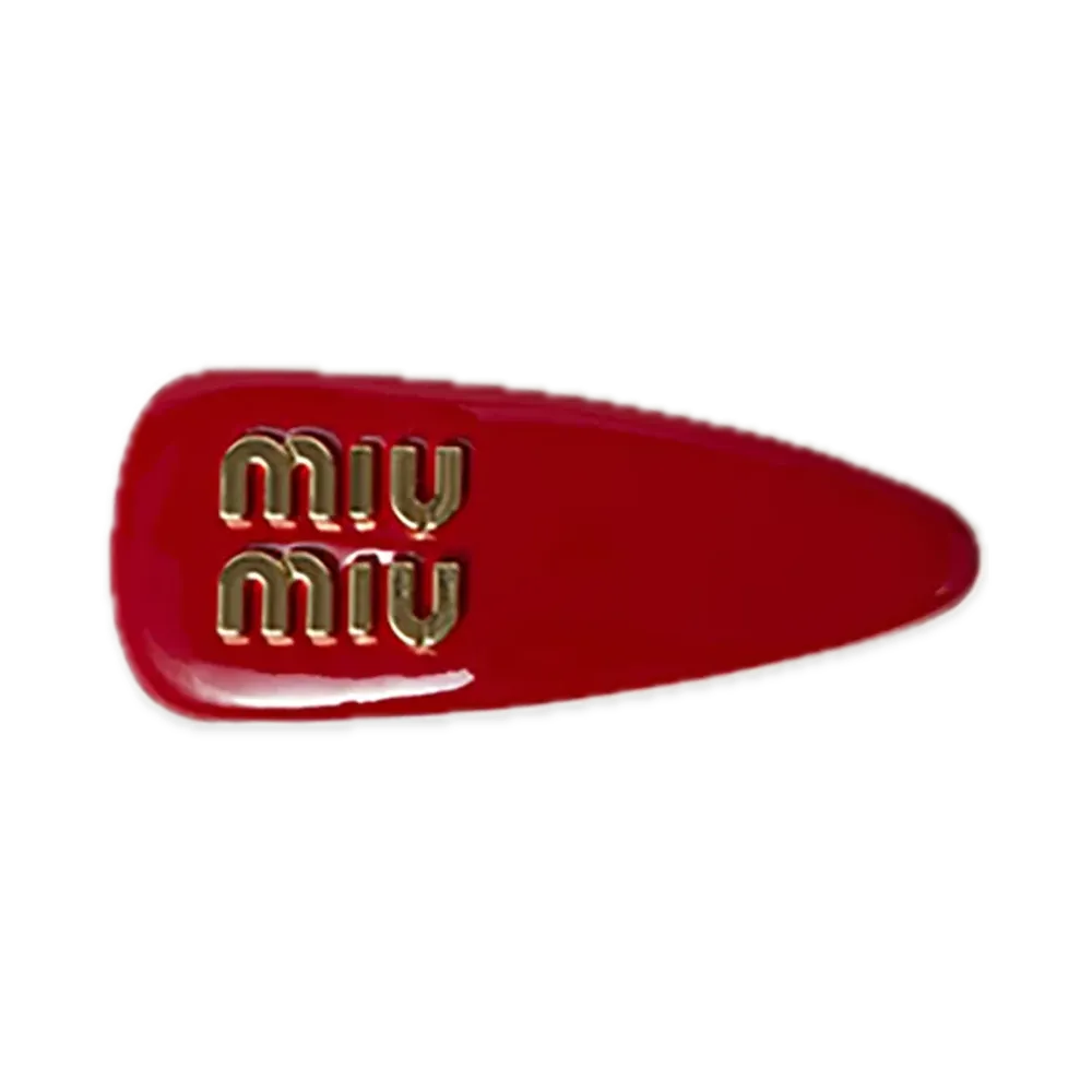 MIU MIU Patent Leather Hair Clip "Red"