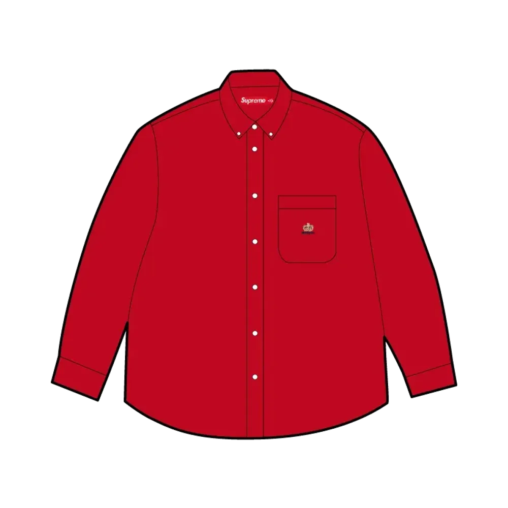Supreme Loose Fit Flannel Oxford Shirt "Red"