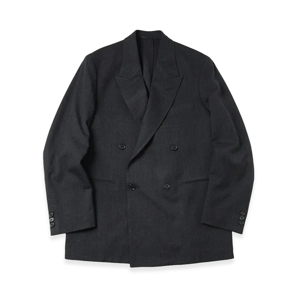 A.PRESSE Wool Double Breasted Jacket "Charcoal"