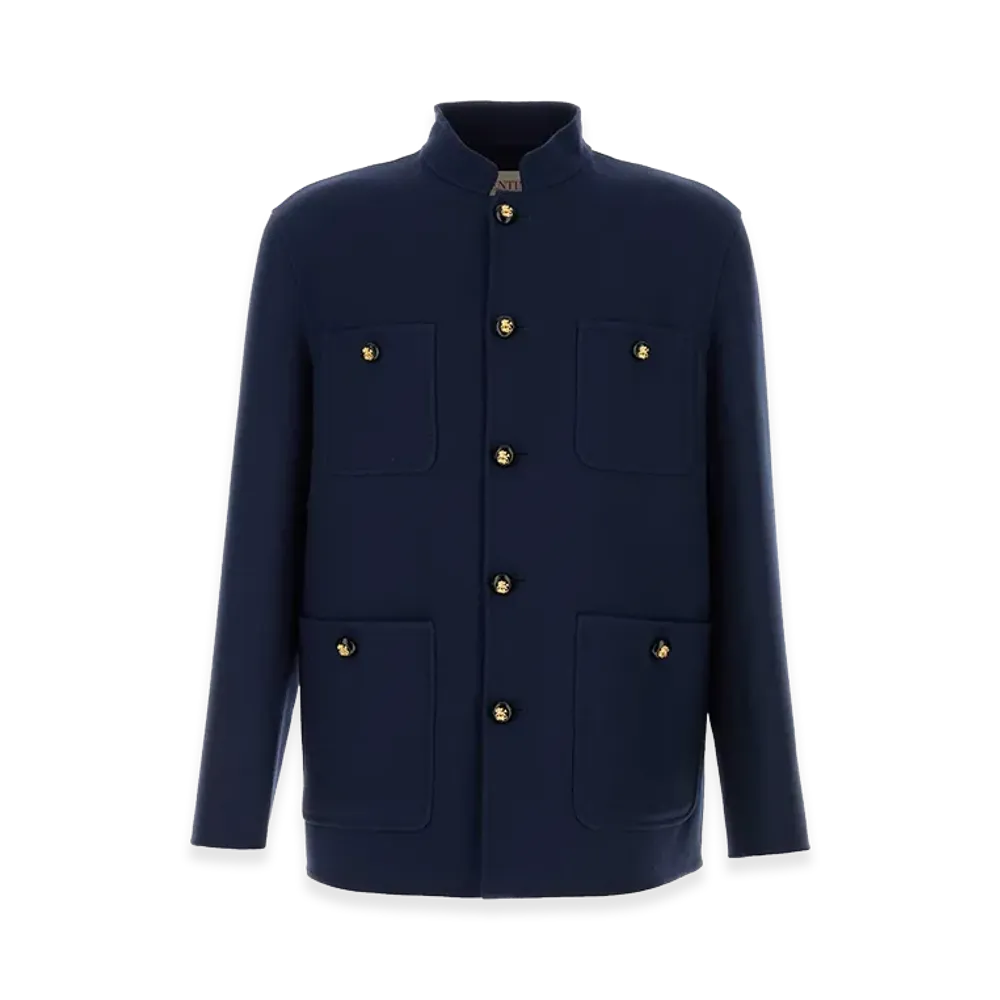 Valentino Wool Blend Jacket "Navy Blue"