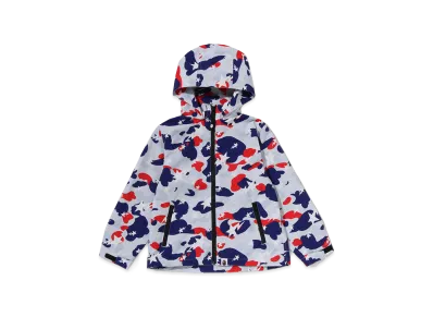 A BATHING APE Kids Sta Strike Camo Hoodie Jacket "White"