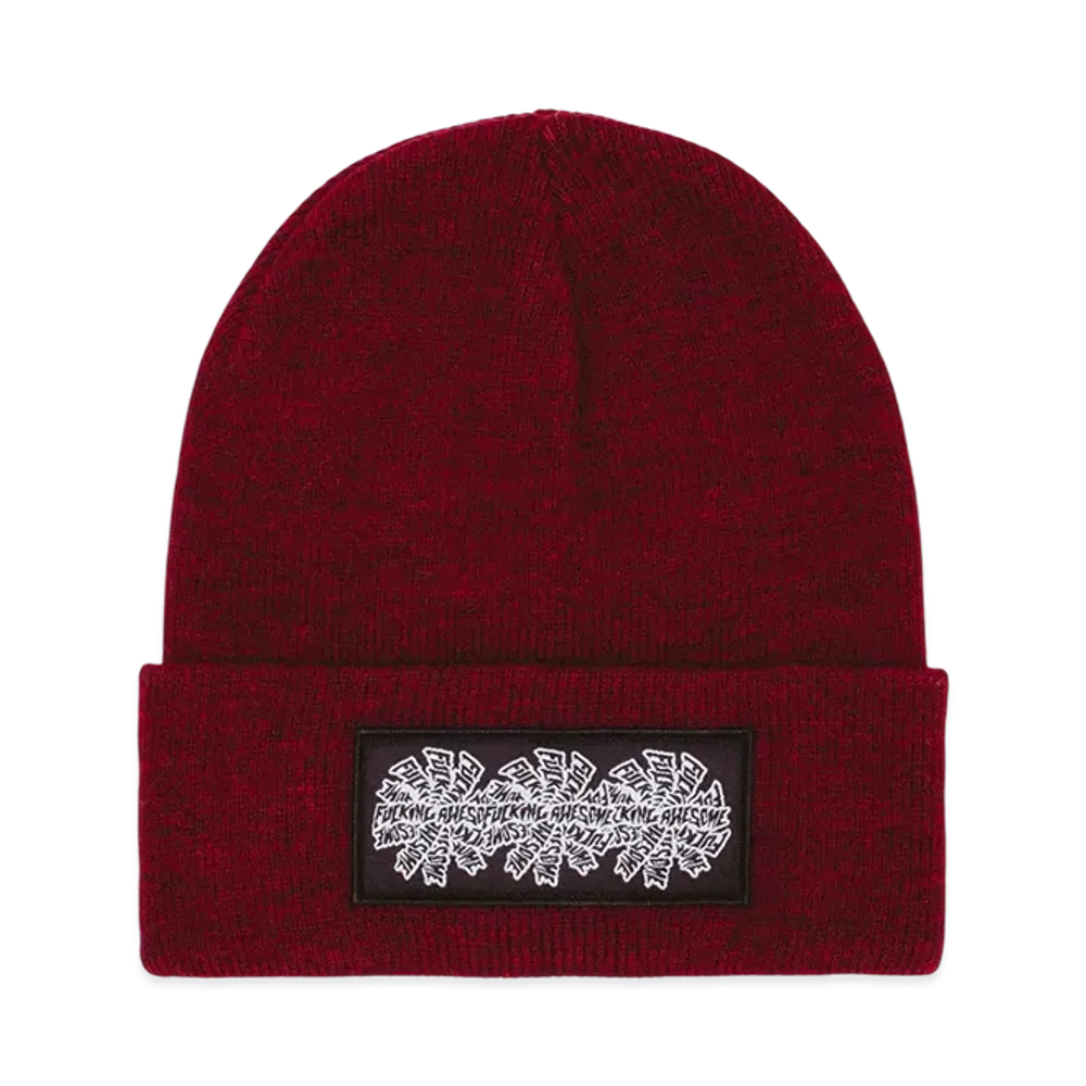 Fucking Awesome Three Spiral Edge Stitch Beanie "Burgundy Heather"