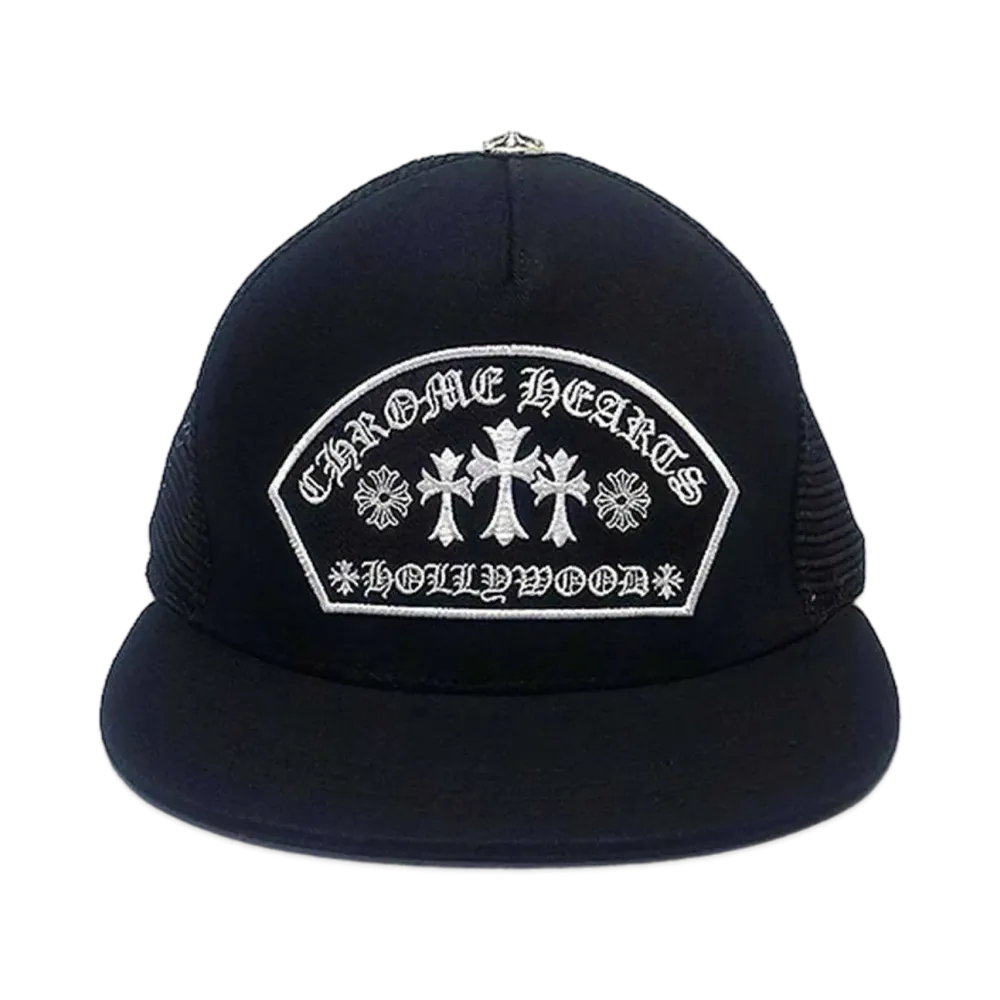 Chrome Hearts Trucker Cap Fabric Front 3 Cross Camouflage "Black/White"