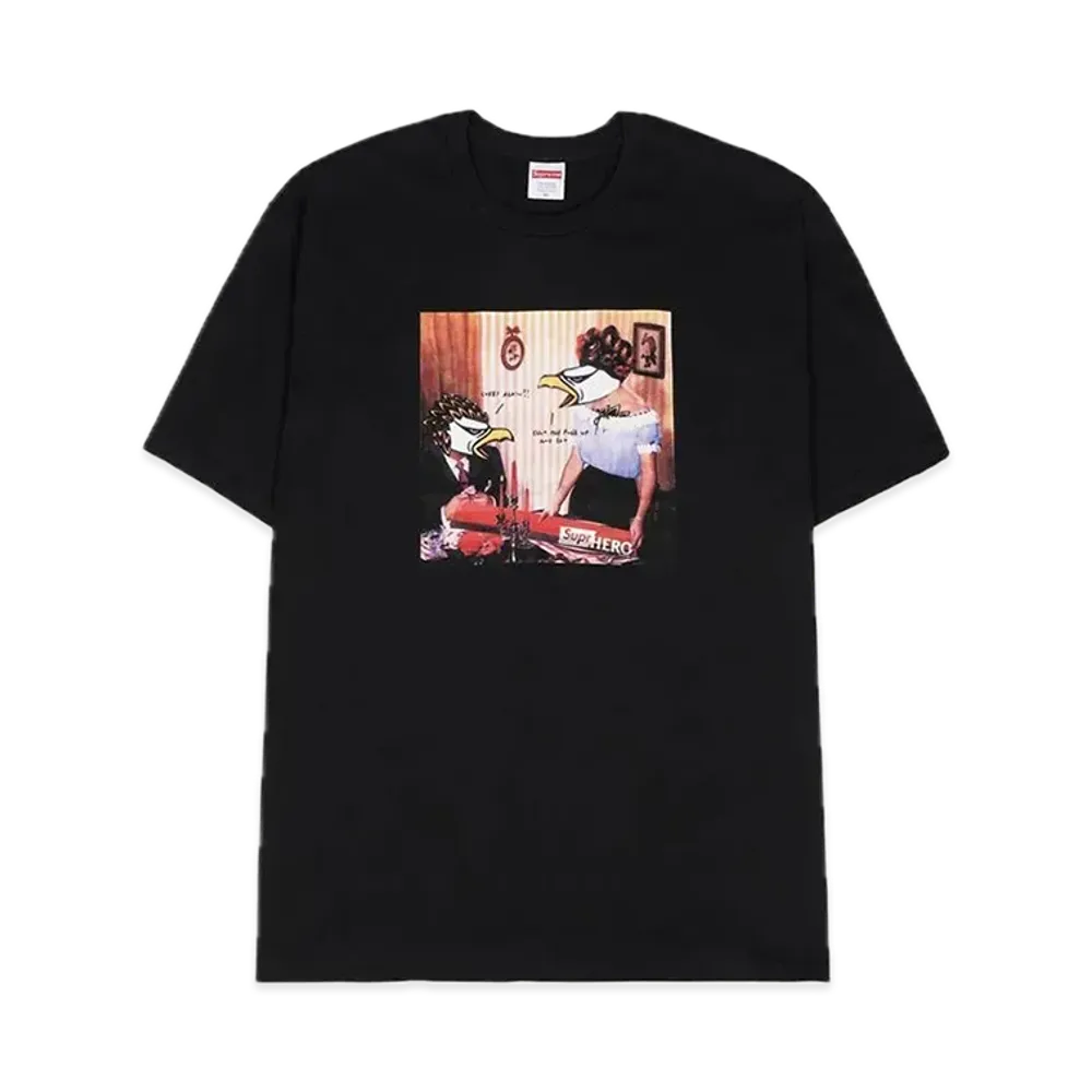 シュプリーム x アンタイヒーロー カーブ Tシャツ "ブラック"