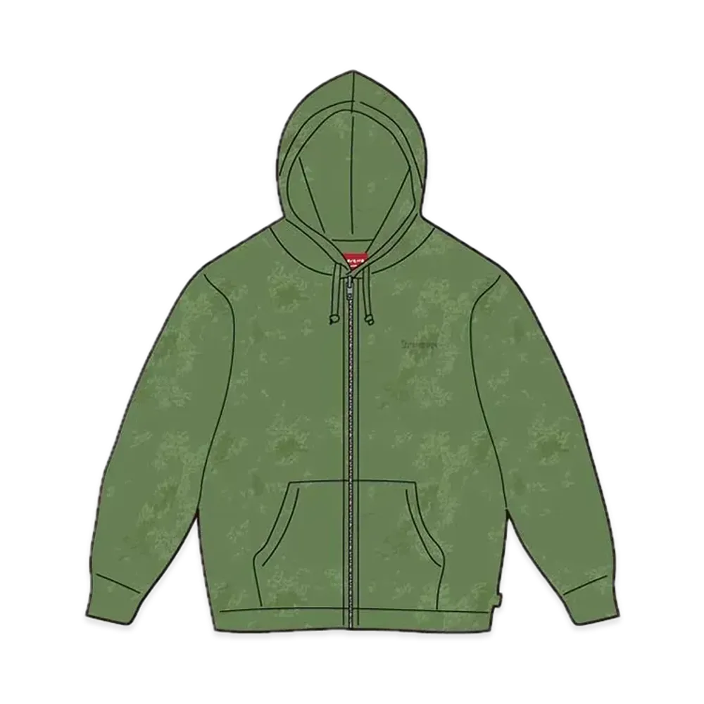 Supreme Pilled Zip Up Hooded Sweatshirt "Olive"