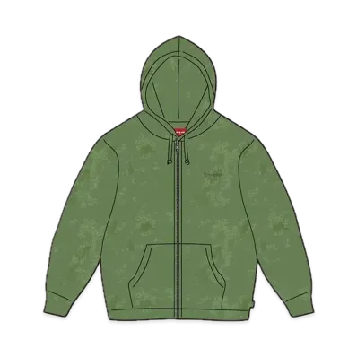 Supreme Pilled Zip Up Hooded Sweatshirt "Olive"