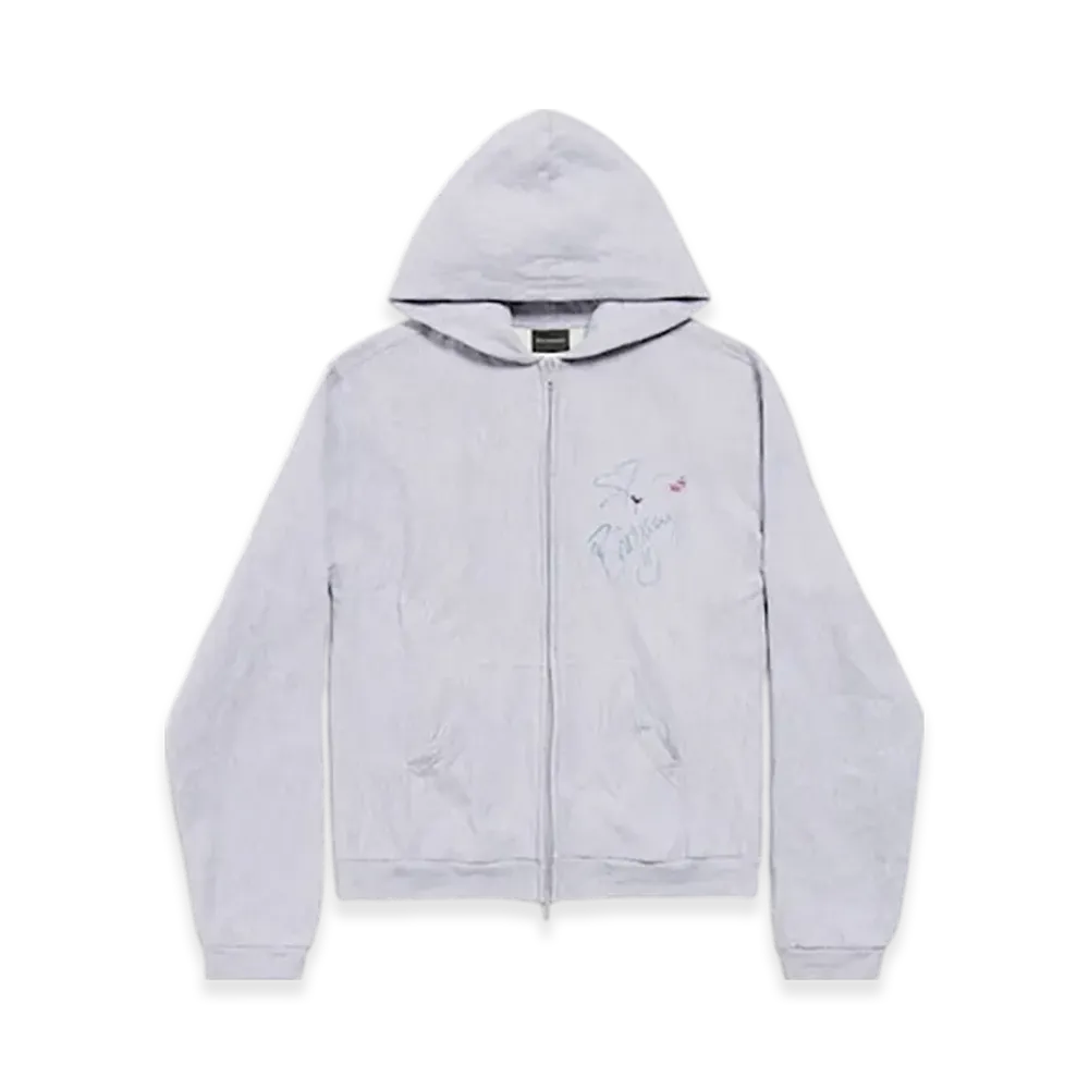 BALENCIAGA Music x Britney Spears Series Zip Up Hoodie Regular Fit "Grey"