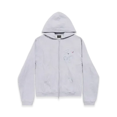 BALENCIAGA Music x Britney Spears Series Zip Up Hoodie Regular Fit "Grey"