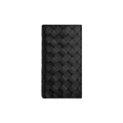Bottega Veneta Intrecciato Calfskin Bi-fold Long Wallet "Black/Redstone"