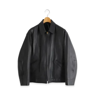 COMOLI Calfskin Zip Short Jacket "Black"