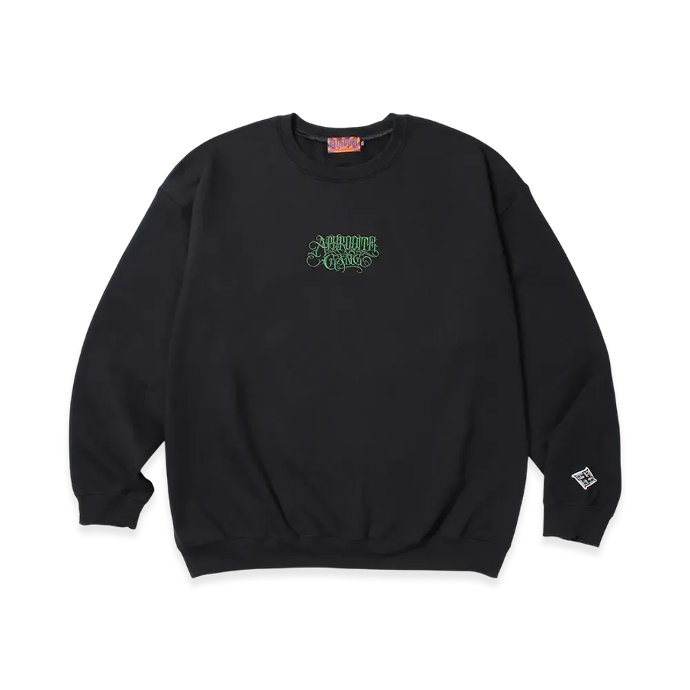 APHRODITEGANG Classic Logo Embroidery Sweat Shirt "Black/Green"
