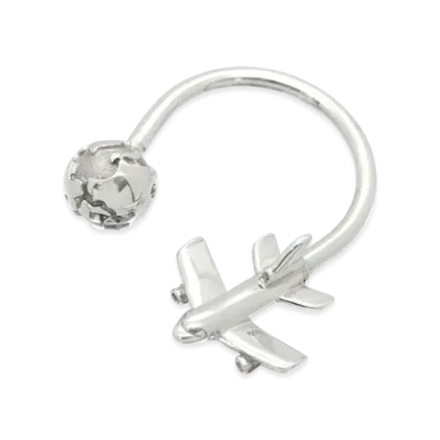 Tiffany & Co. Airplane and Earth Keyring "Silver"