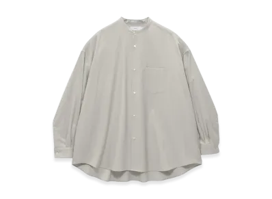 Graphpaper Extra Fine Wool L/S Oversized Band Collar Shirt "Ash"