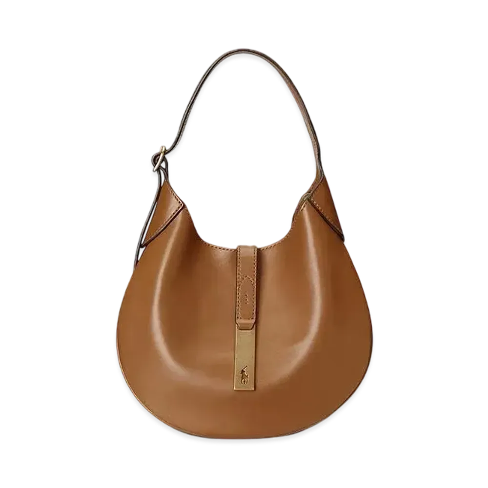 Polo Ralph Lauren Polo ID Calfskin Shoulder Bag "Brown"