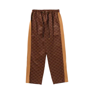 A BATHING APE College Monogram Relaxed Fit Pants "Brown"