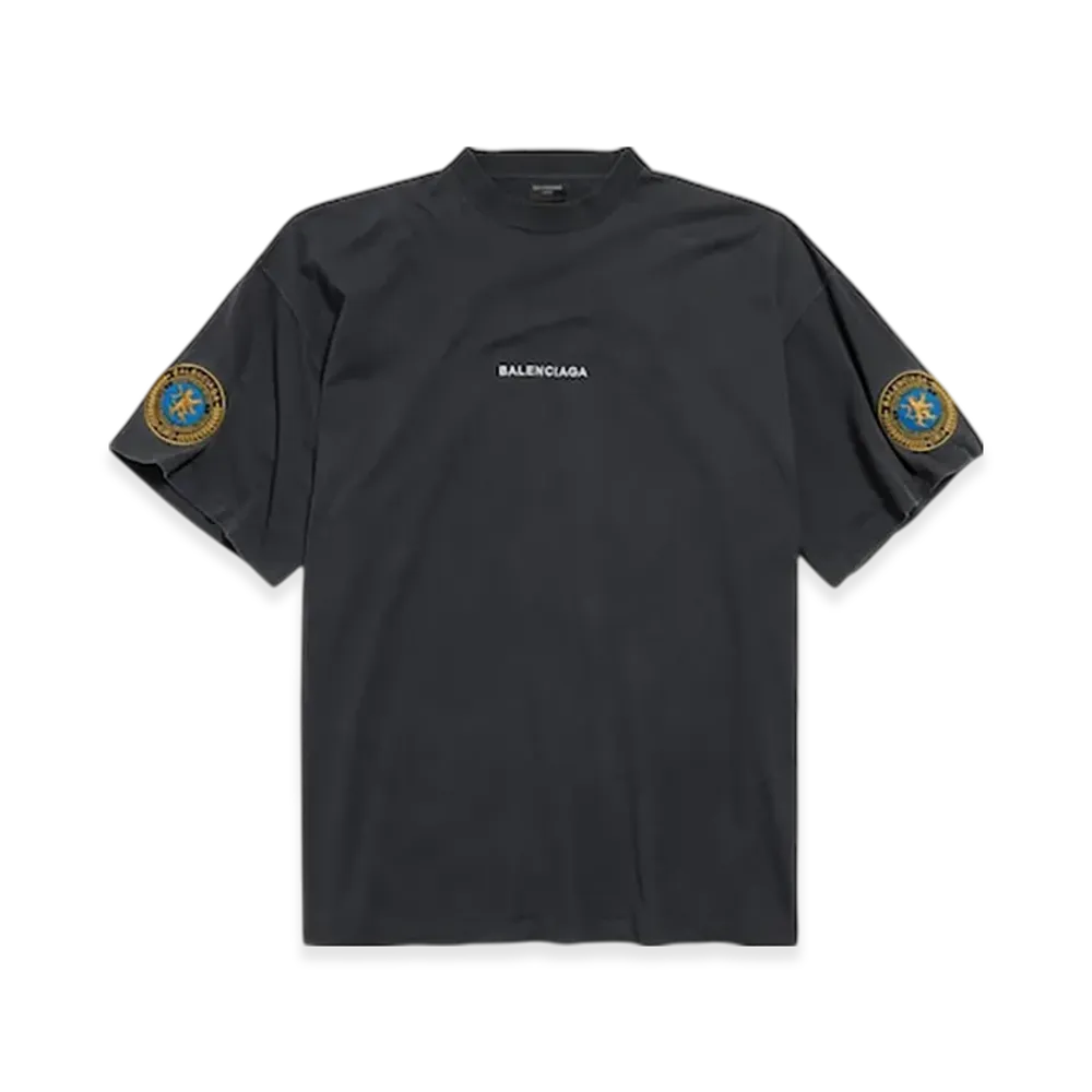 BALENCIAGA Men's Uniform Merch Oversized T-Shirt "Fade Black"