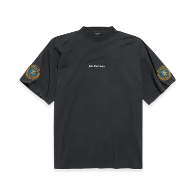BALENCIAGA Men's Uniform Merch Oversized T-Shirt "Fade Black"