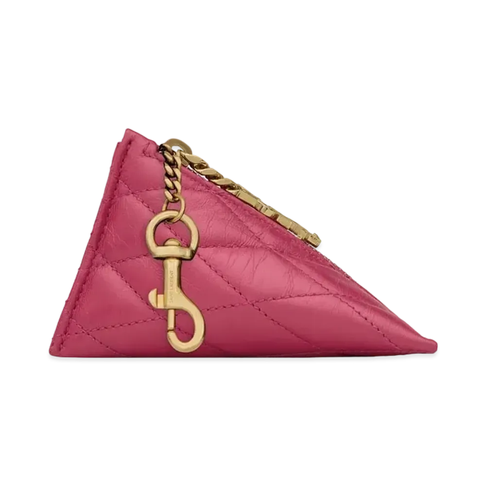 SAINT LAURENT Berlingo Charm In Quilted Lambskin "Fuchsia"