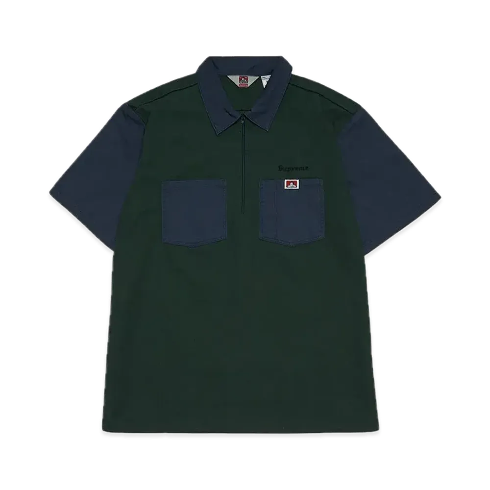 Supreme x Ben Davis Half Zip Work Shirt "Navy"