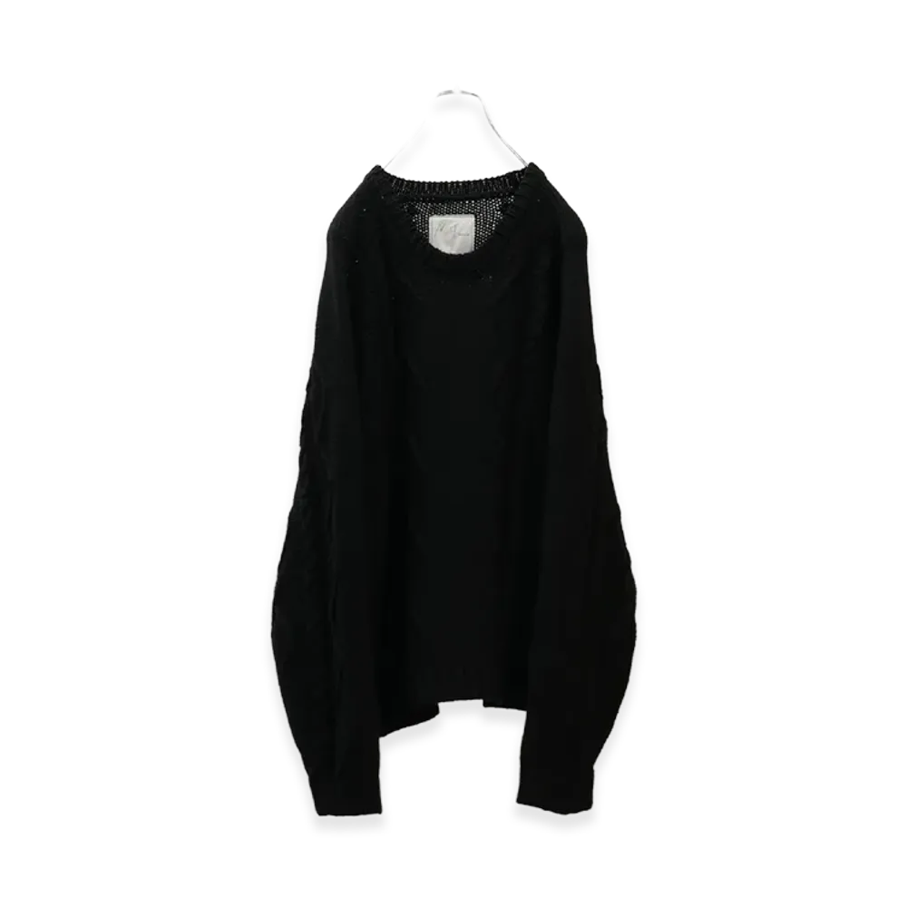 ANCELLM Cable Stich Knit "Black"