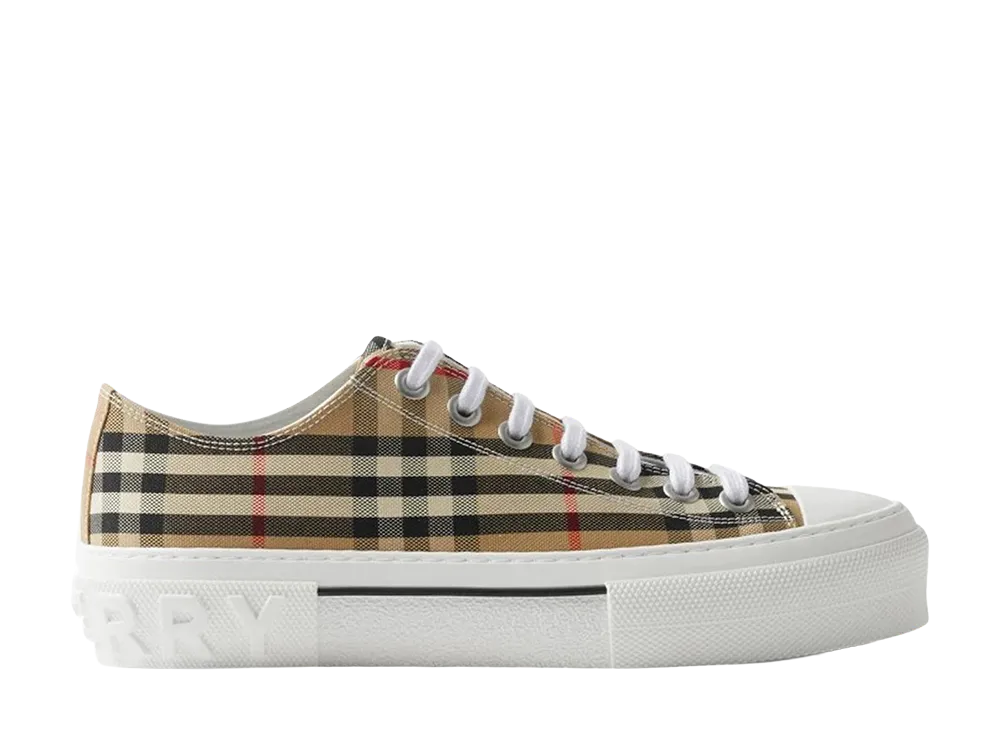 Burberry Women's Check Cotton Sneakers "Beige"
