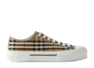 Burberry Women's Check Cotton Sneakers "Beige"