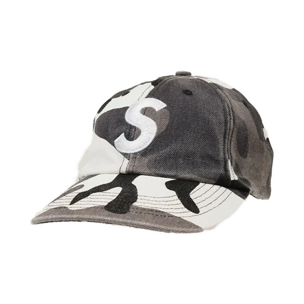 Supreme Pigment Coated Canvas S Logo 6-Panel "Snow Camo"
