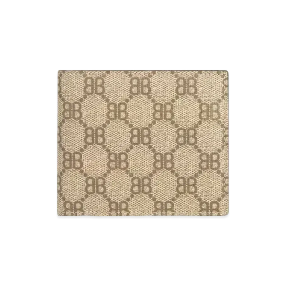 GUCCI x BALENCIAGA The Hacker Two-Fold Wallet Coating Canvas "Beige"
