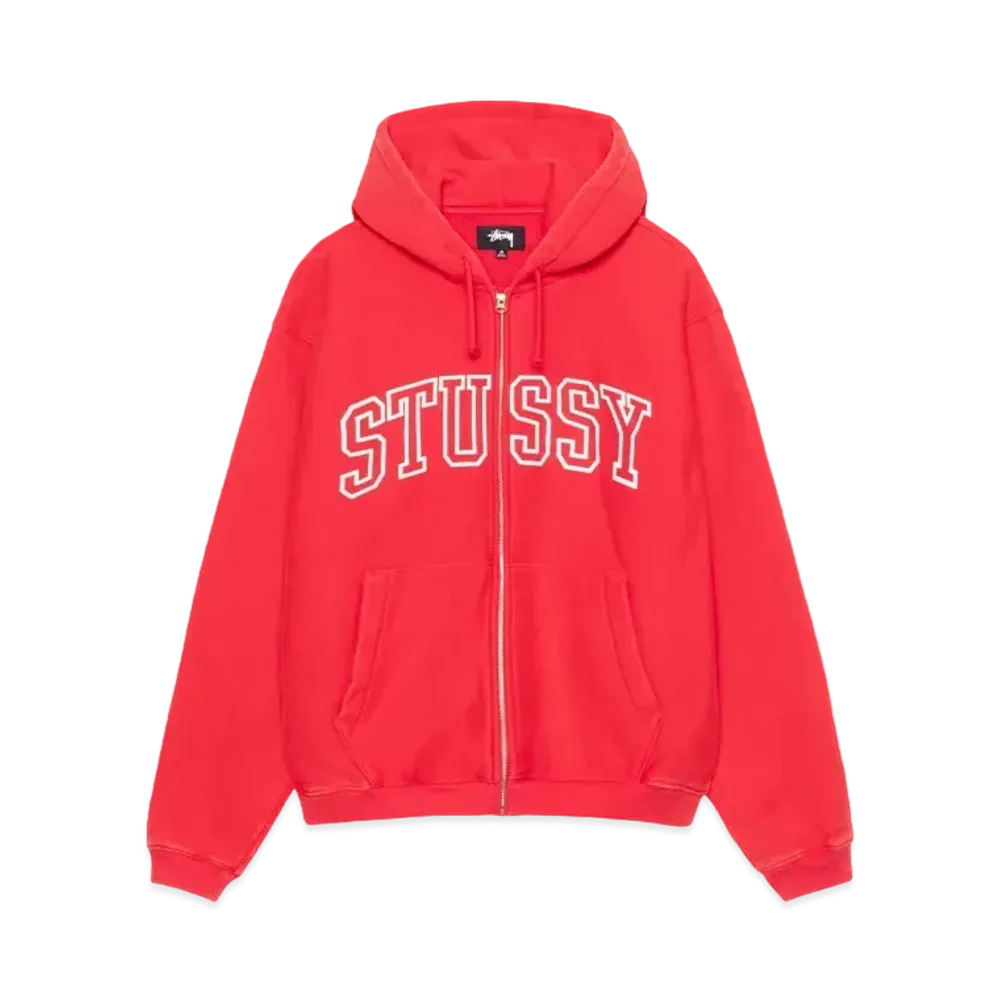 Stussy Outline Zip Hoodie "Red"