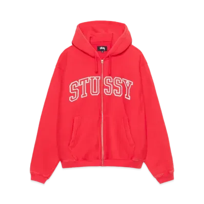 Stussy Outline Zip Hoodie "Red"