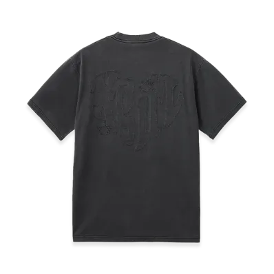 X-Girl Women's Pigment Dyed Heart And Logo S/S Tee "Black"
